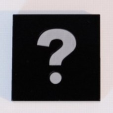 Part 3068bpb0198 Black Tile 2 x 2 with White Question Mark Pattern 